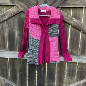 Y2K Women's Pink and Gray Sweater